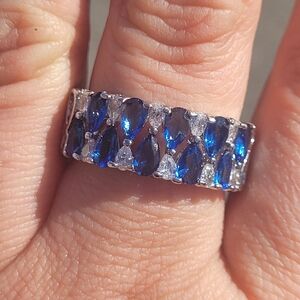 Elegant Sapphire and Silver Women's Ring